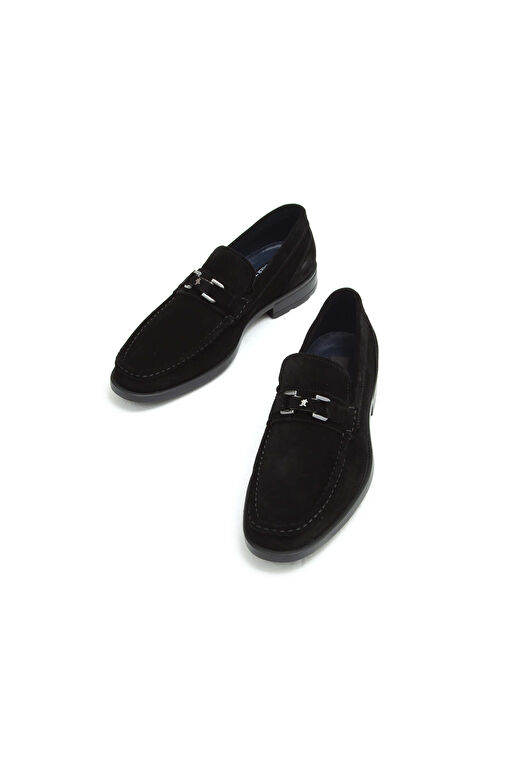 Tamer Tanca Erkek Hakiki Deri Siyah Süet Klasik Ayakkabı - Görsel 6