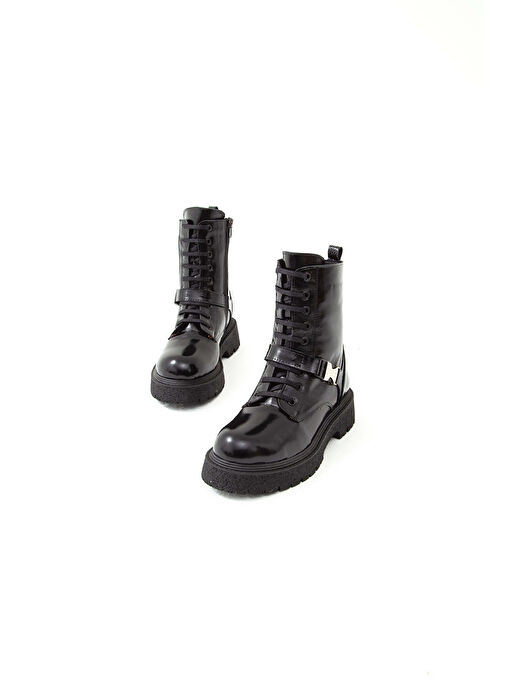 Tamer Tanca Kadın Hakiki Deri Siyah Rugan POSTAL Bot - Görsel 3