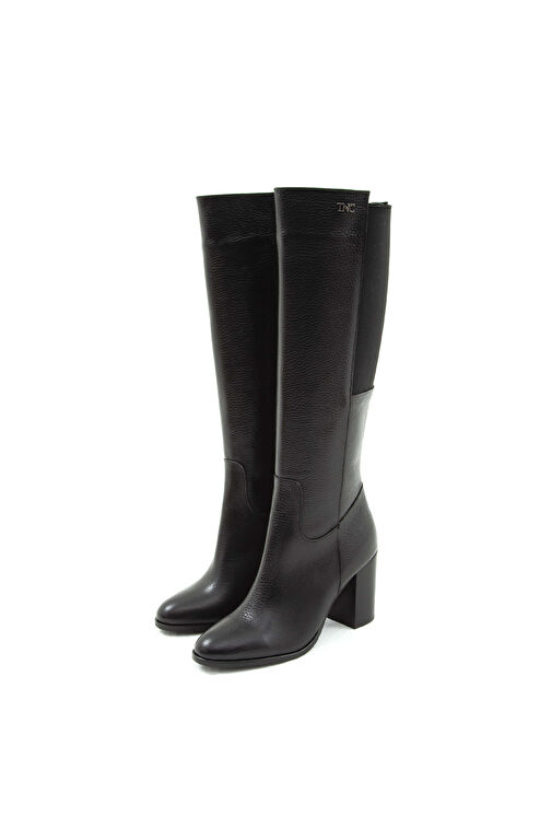 Tamer Tanca Kadın Hakiki Deri Siyah Klasik Çizme - Görsel 9