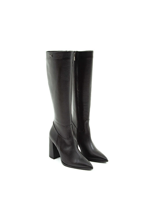 Tamer Tanca Kadın Hakiki Deri Siyah Klasik Çizme - Görsel 8