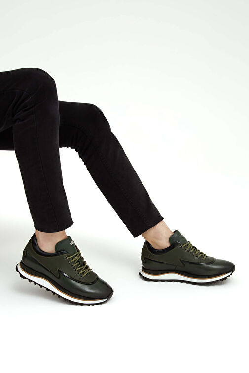 Tamer Tanca Erkek Hakiki Deri Haki Sneakers & Spor Ayakkabı - Görsel 3