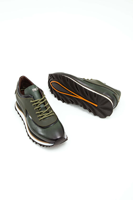 Tamer Tanca Erkek Hakiki Deri Haki Sneakers & Spor Ayakkabı - Görsel 7