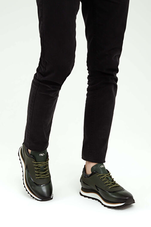 Tamer Tanca Erkek Hakiki Deri Haki Sneakers & Spor Ayakkabı - Görsel 2