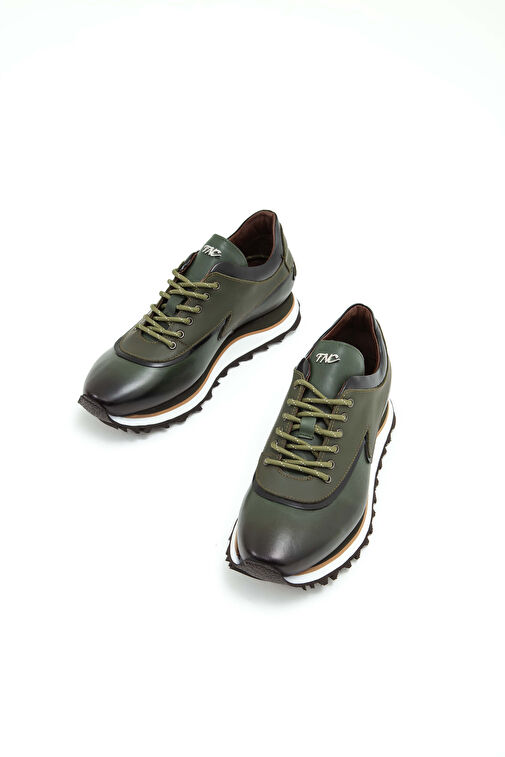 Tamer Tanca Erkek Hakiki Deri Haki Sneakers & Spor Ayakkabı - Görsel 4