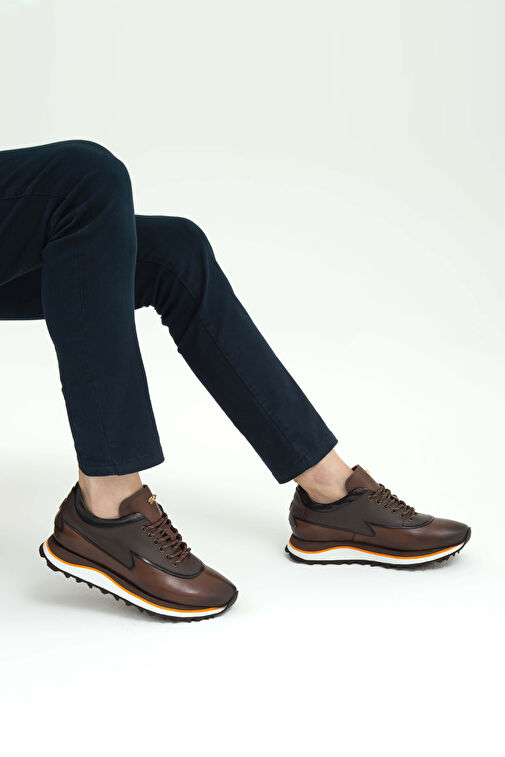 Tamer Tanca Siyah Erkek Deri Sneaker 383 5268 ERK AYK SK22/23 - Görsel 5