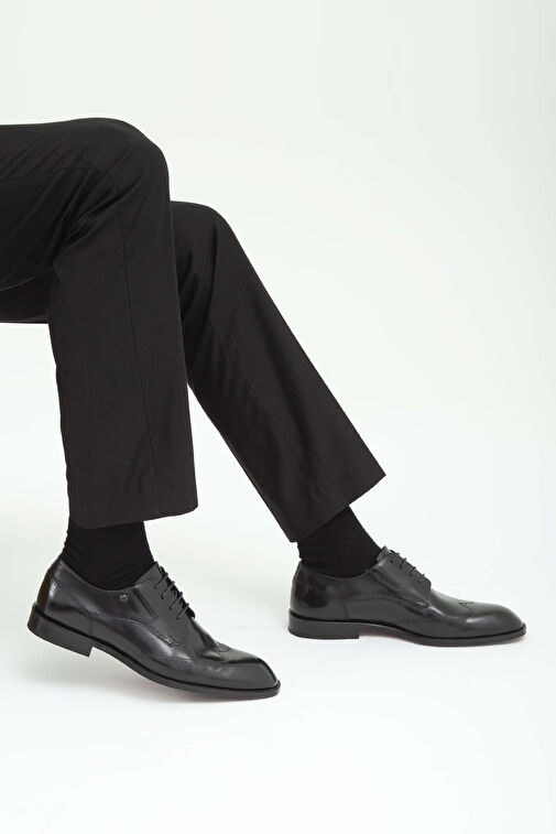 Tamer Tanca Siyah Erkek Deri Klasik Ayakkabı 183 25104 ERK AYK SK22/23 - Görsel 4