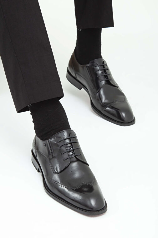 Tamer Tanca Siyah Erkek Deri Klasik Ayakkabı 183 25104 ERK AYK SK22/23 - Görsel 5