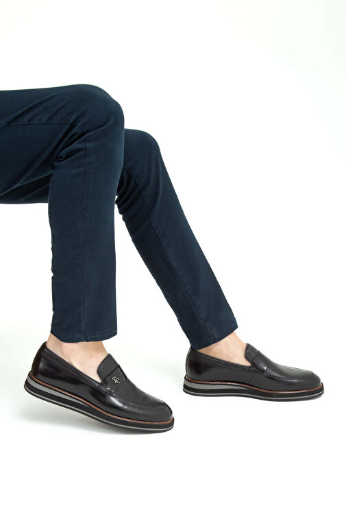 Tamer Tanca Erkek Hakiki Deri Siyah Açma Casual Ayakkabı - Görsel 4