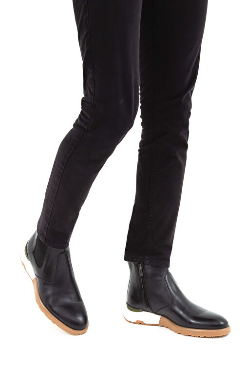 Tamer Tanca Erkek Hakiki Deri Siyah Antik Chelsea Bot - Görsel 3