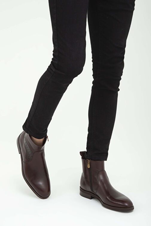 Tamer Tanca Erkek Hakiki Deri Kahverengi Deri Chelsea Bot - Görsel 3