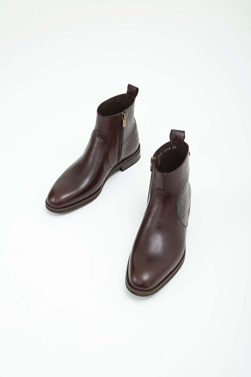 Tamer Tanca Erkek Hakiki Deri Kahverengi Deri Chelsea Bot - Görsel 6