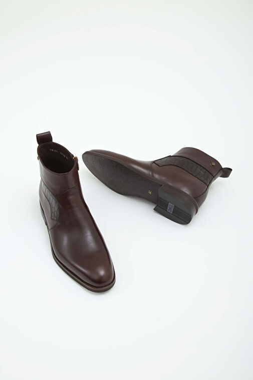 Tamer Tanca Erkek Hakiki Deri Kahverengi Deri Chelsea Bot - Görsel 8