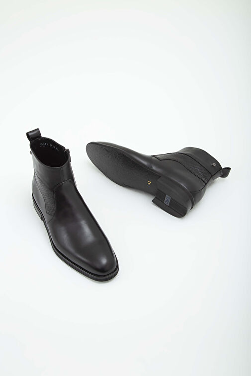 Tamer Tanca Erkek Hakiki Deri Siyah Analin Chelsea Bot - Görsel 8