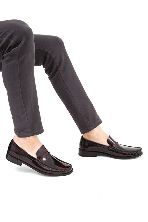 Tamer Tanca Erkek Hakiki Deri Bordo Makosen Ayakkabı - Görsel 3