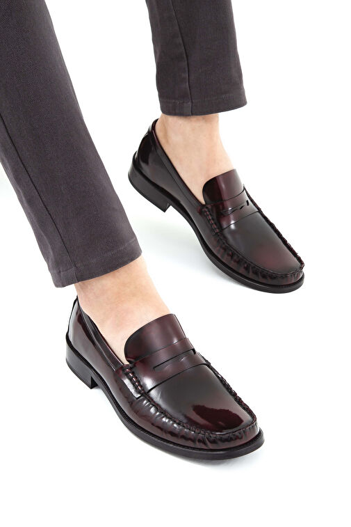 Tamer Tanca Erkek Hakiki Deri Bordo Makosen Ayakkabı - Görsel 4