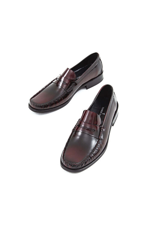 Tamer Tanca Erkek Hakiki Deri Bordo Makosen Ayakkabı - Görsel 5