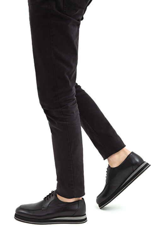 Tamer Tanca Erkek Hakiki Deri Siyah Casual Ayakkabı - Görsel 2