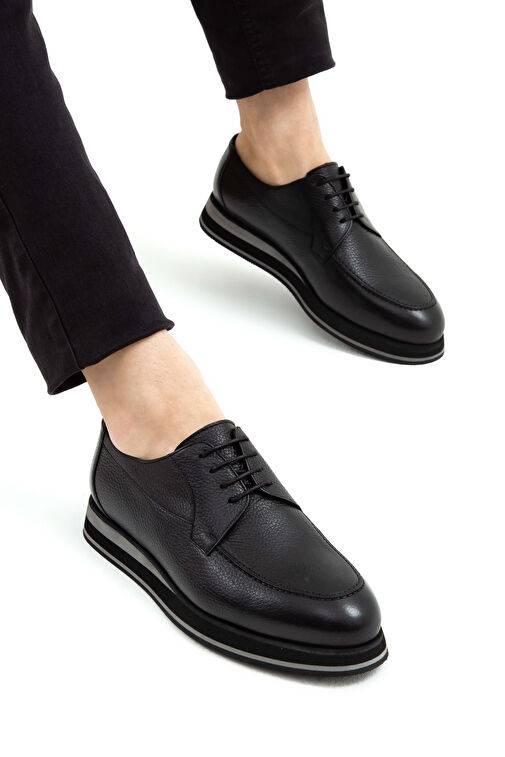 Tamer Tanca Erkek Hakiki Deri Siyah Casual Ayakkabı - Görsel 5