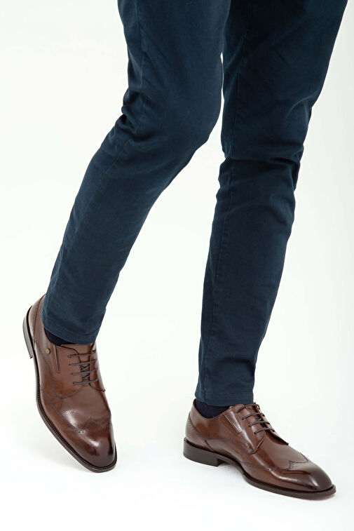 Tamer Tanca Erkek Hakiki Deri Taba Bufalo Klasik Ayakkabı - Görsel 3