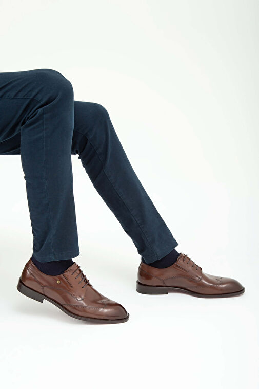 Tamer Tanca Erkek Hakiki Deri Taba Bufalo Klasik Ayakkabı - Görsel 4