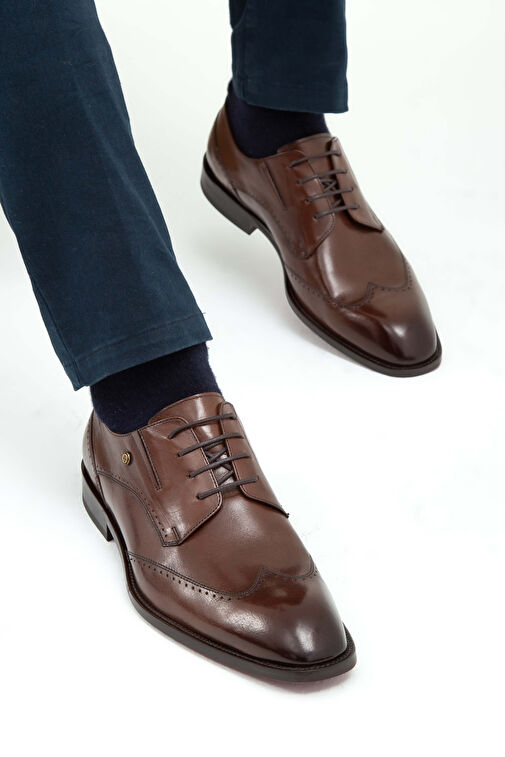 Tamer Tanca Erkek Hakiki Deri Taba Bufalo Klasik Ayakkabı - Görsel 5