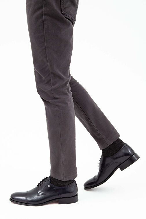 Tamer Tanca Erkek Hakiki Deri Lacivert Klasik Ayakkabı - Görsel 2