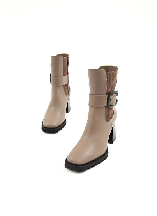 Tamer Tanca Kadın Hakiki Deri Vizon Topuklu Bot - Görsel 6