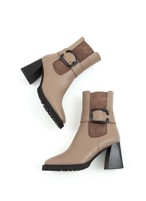 Tamer Tanca Kadın Hakiki Deri Vizon Topuklu Bot - Görsel 7