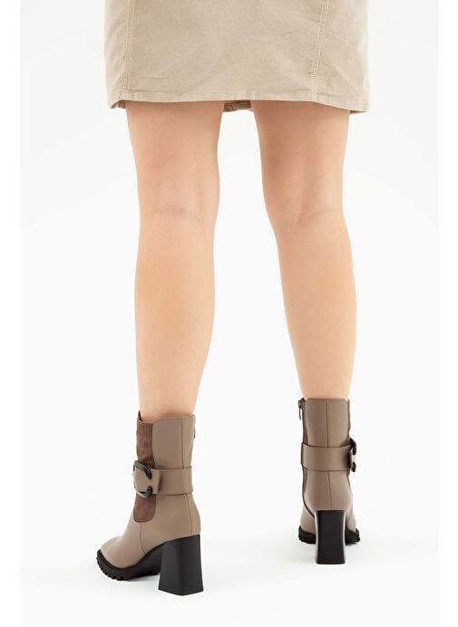 Tamer Tanca Kadın Hakiki Deri Vizon Topuklu Bot - Görsel 8