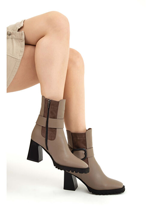 Tamer Tanca Kadın Hakiki Deri Vizon Topuklu Bot - Görsel 9