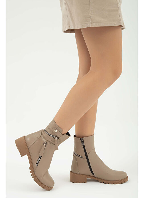 Tamer Tanca Kadın Hakiki Deri Vizon Casual Bot - Görsel 2