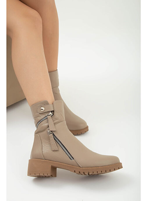 Tamer Tanca Kadın Hakiki Deri Vizon Casual Bot - Görsel 8