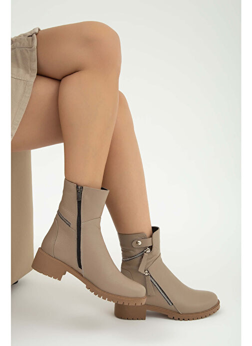 Tamer Tanca Kadın Hakiki Deri Vizon Casual Bot - Görsel 9