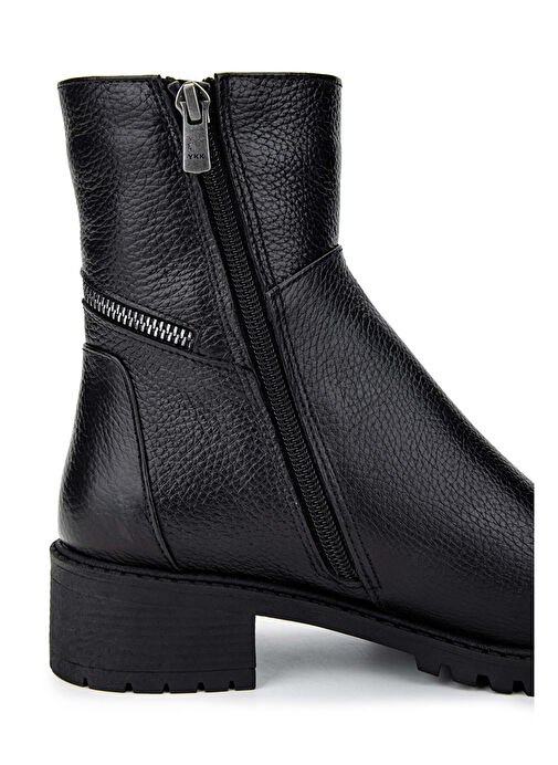 Tamer Tanca Kadın Hakiki Deri Siyah Floter Casual Bot - Görsel 5