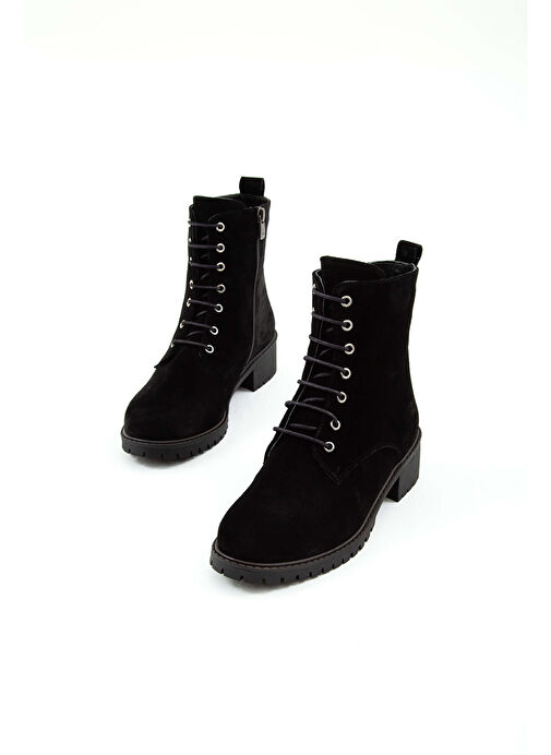 Tamer Tanca Kadın Hakiki Deri Siyah Casual Bot - Görsel 5