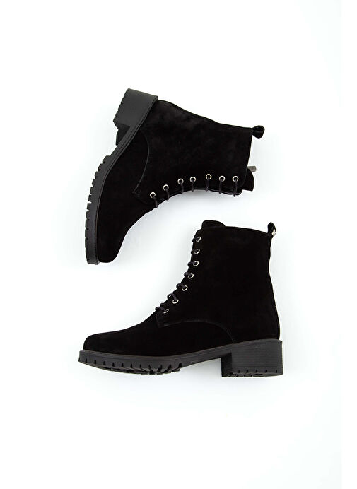 Tamer Tanca Kadın Hakiki Deri Siyah Casual Bot - Görsel 7