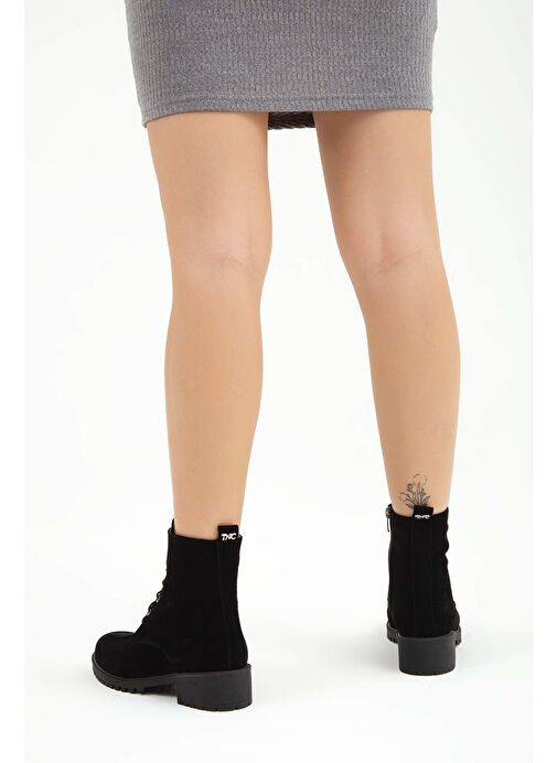 Tamer Tanca Kadın Hakiki Deri Siyah Casual Bot - Görsel 4