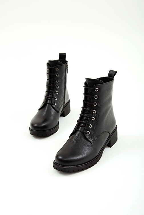 Tamer Tanca Kadın Hakiki Deri Siyah Floter Casual Bot - Görsel 7