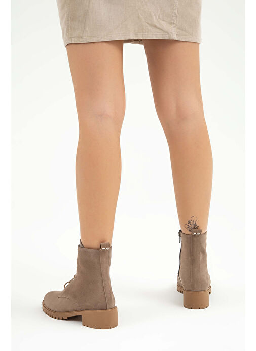 Tamer Tanca Kadın Hakiki Deri VIZON SUET YRM Casual Bot - Görsel 8