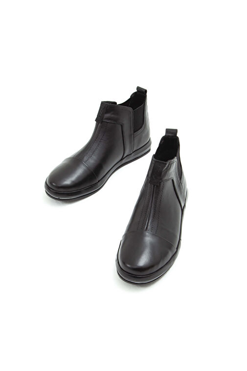 Tamer Tanca Erkek Hakiki Deri Siyah Casual Bot - Görsel 6