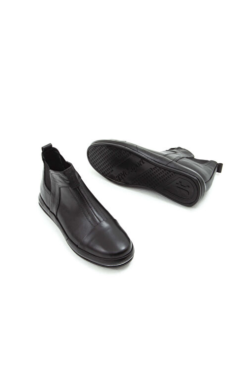 Tamer Tanca Erkek Hakiki Deri Siyah Casual Bot - Görsel 8