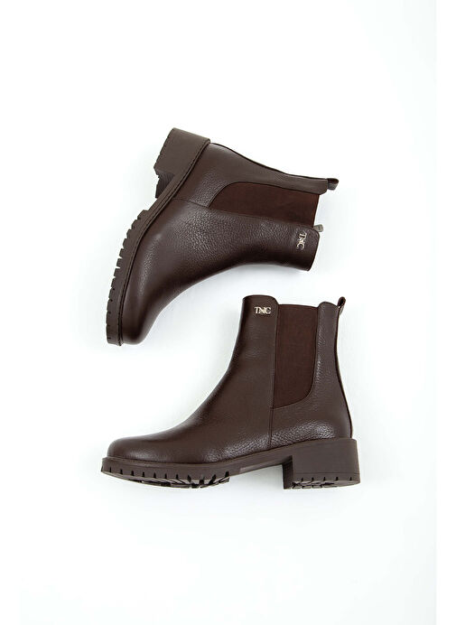 Tamer Tanca Kadın Hakiki Deri Kahverengi Floter Casual Bot - Görsel 8