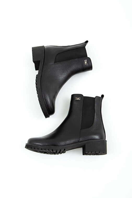 Tamer Tanca Kadın Hakiki Deri Siyah Floter Casual Bot - Görsel 9