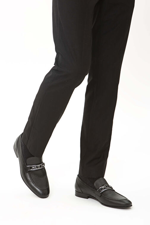 Tamer Tanca Erkek Hakiki Deri Siyah Klasik Ayakkabı - Görsel 3