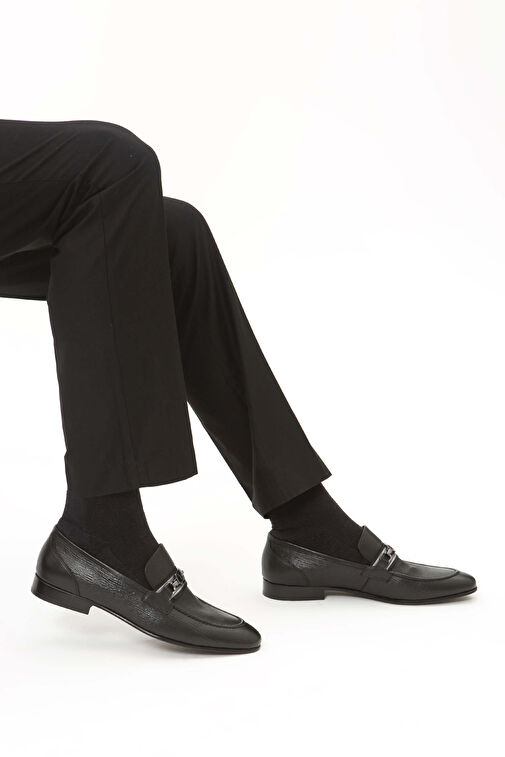 Tamer Tanca Erkek Hakiki Deri Siyah Klasik Ayakkabı - Görsel 4