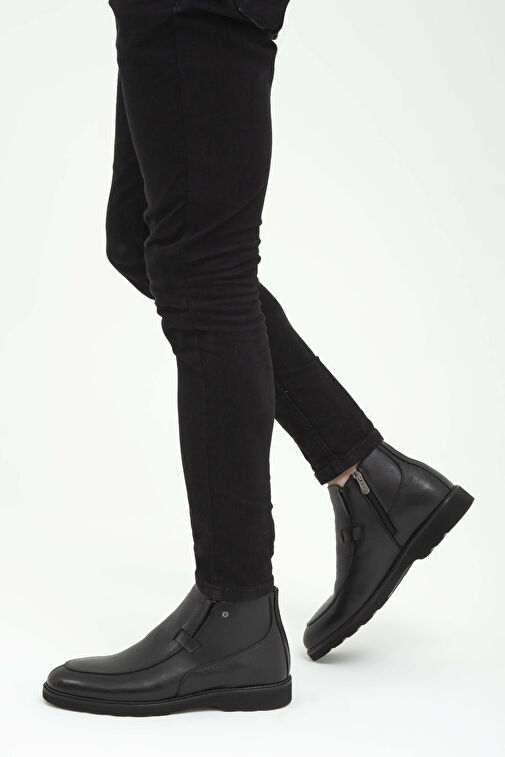 Tamer Tanca Siyah Erkek Deri Klasik Ayakkabı 183 25261 ERK BOT SK22/23 - Görsel 2