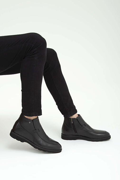 Tamer Tanca Siyah Erkek Deri Klasik Ayakkabı 183 25261 ERK BOT SK22/23 - Görsel 4