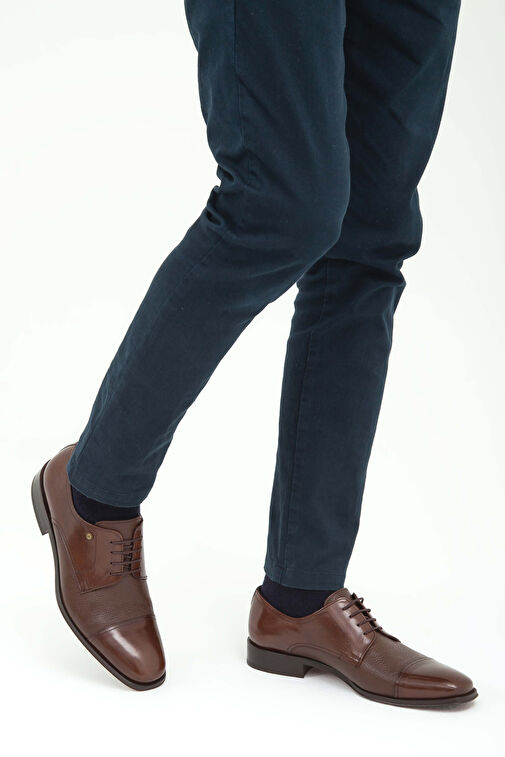 Tamer Tanca Erkek Hakiki Deri Taba Bufalo Klasik Ayakkabı - Görsel 3