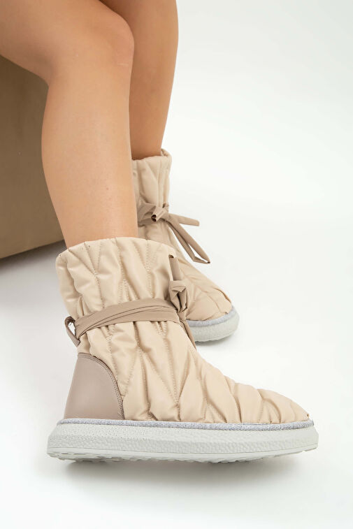 Tamer Tanca Kadın Hakiki Deri Açık Bej Casual Bot - Görsel 5