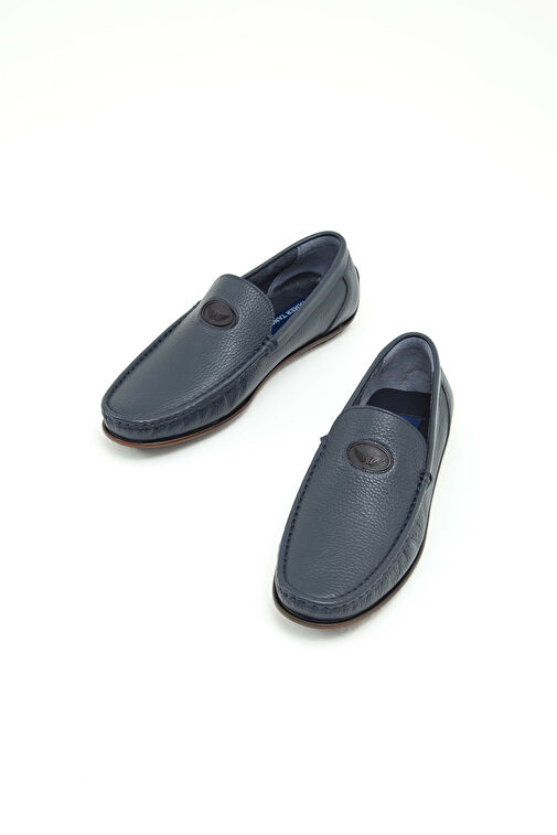 Tamer Tanca Erkek Hakiki Deri Lacivert Driver Ayakkabı - Görsel 6